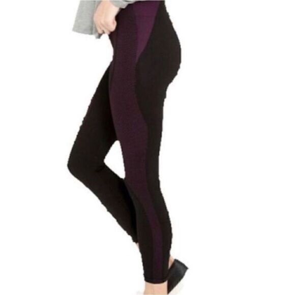 Spanx look at me purple black seamless leggings medium - Picture 2 of 12